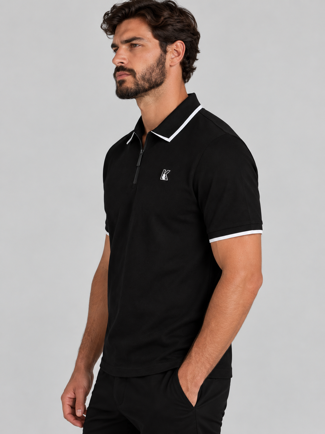 Polo Negro Hombre Karl Lagerfeld