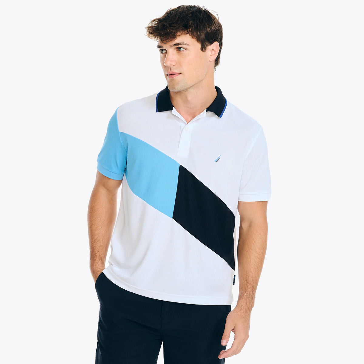 Polo Nautica Hombre Classic Fit White