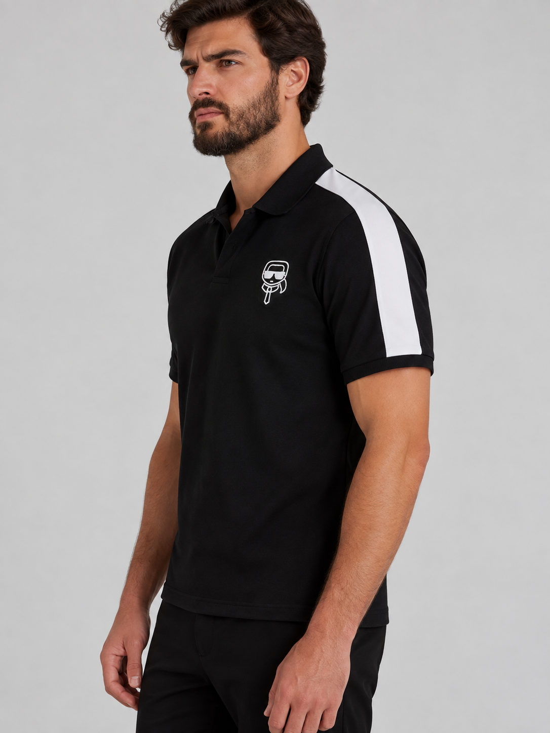 Polo Negro Hombre Karl Lagerfeld