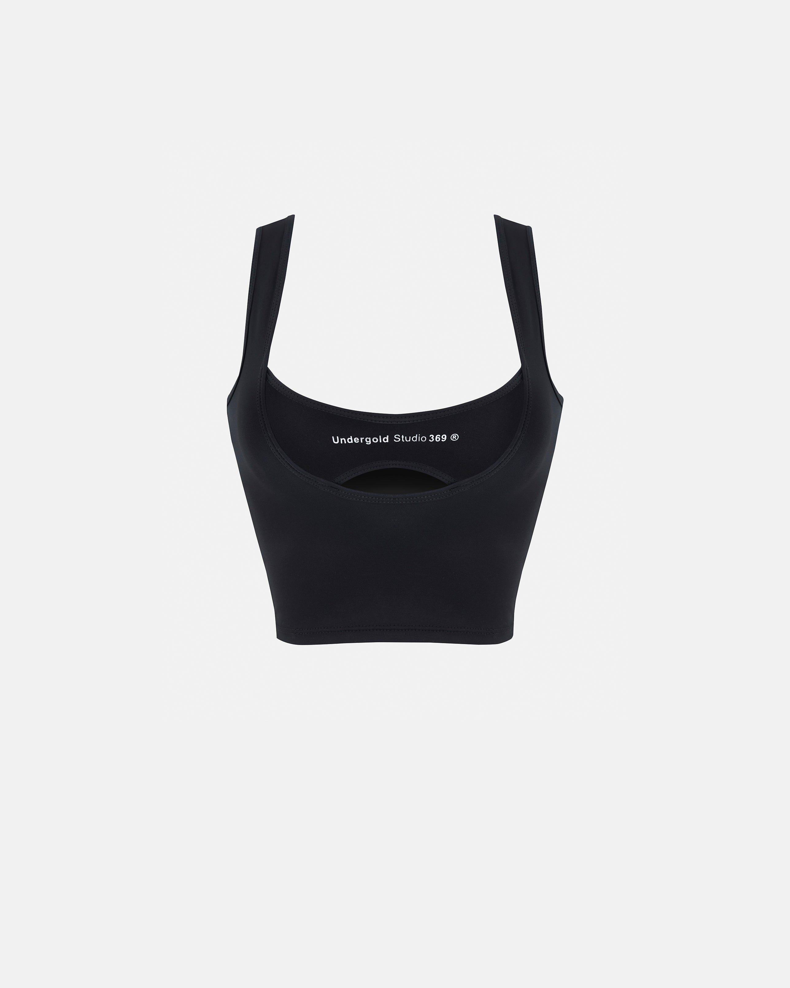 Basics Women Undergold Studio Cut Out Tank Top Black Crop Top