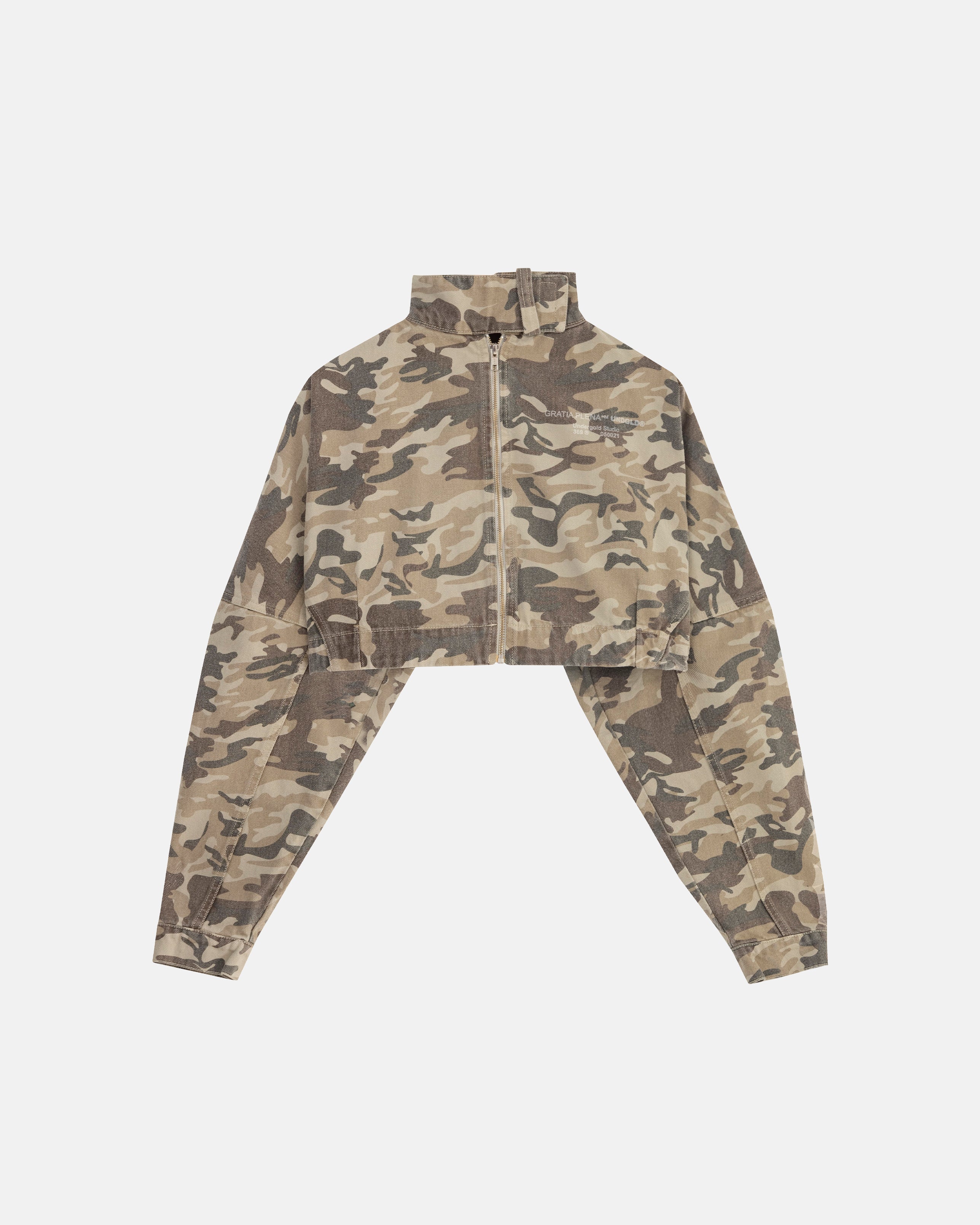 Cropped Hoodie Undergold Camo Chaqueta