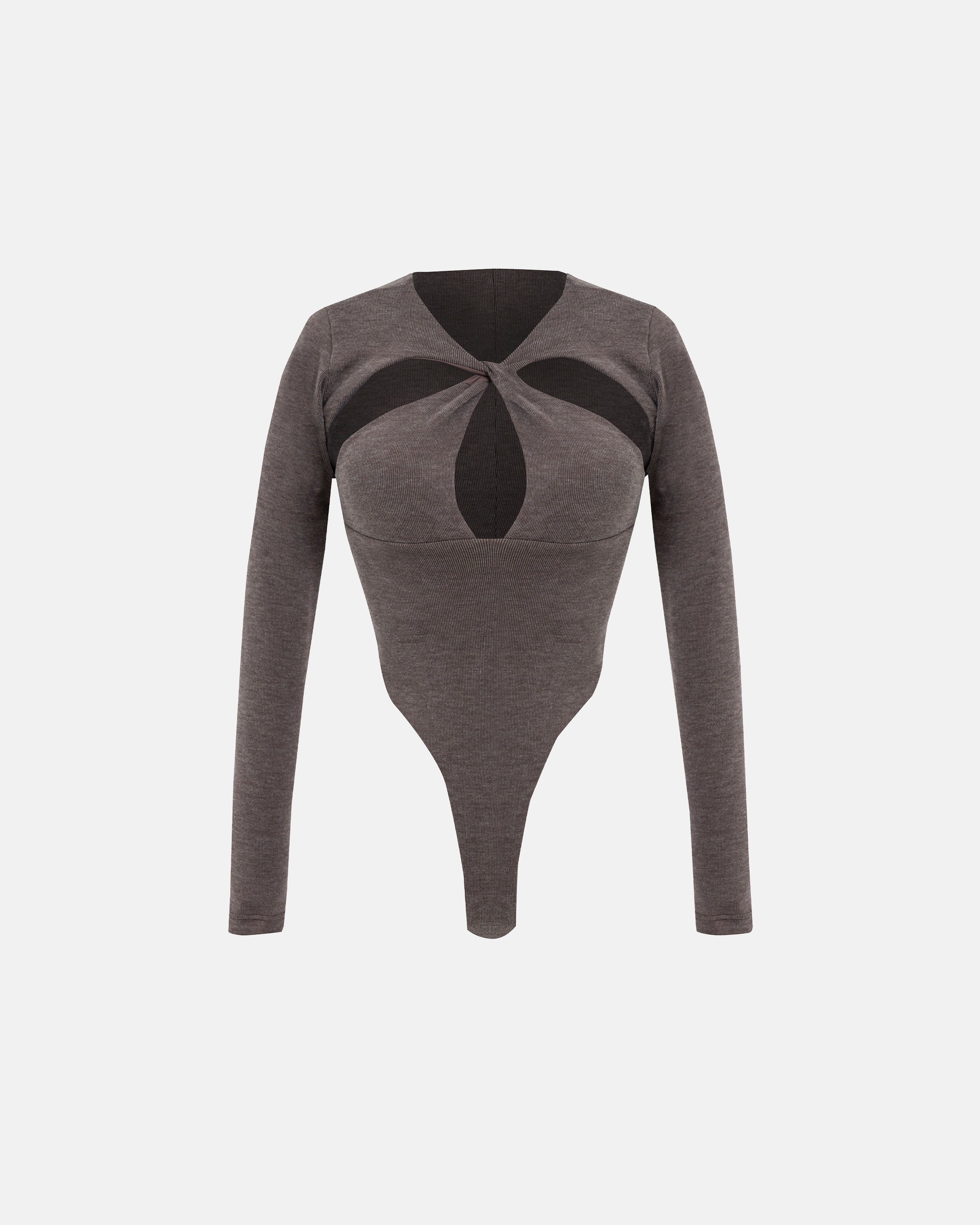 Bodysuit Women Undergold Basics Oval Braided Brown Body