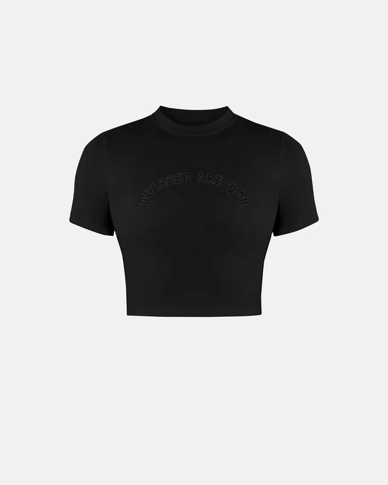 Baby Tee Women Undergold Capsule Blessed Are You Crop Top