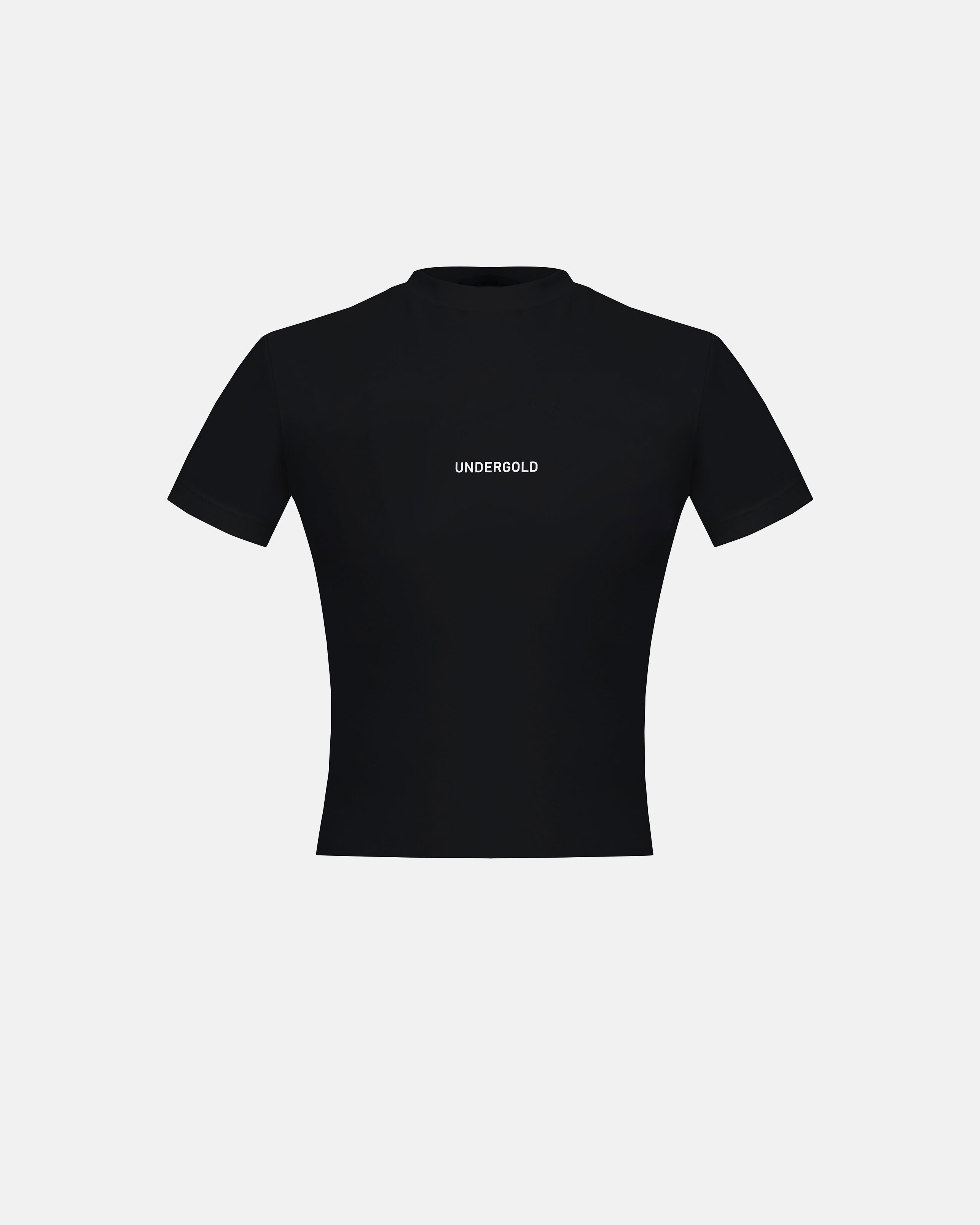 Basics Women Undergold Long Baby Tee Black Crop Top