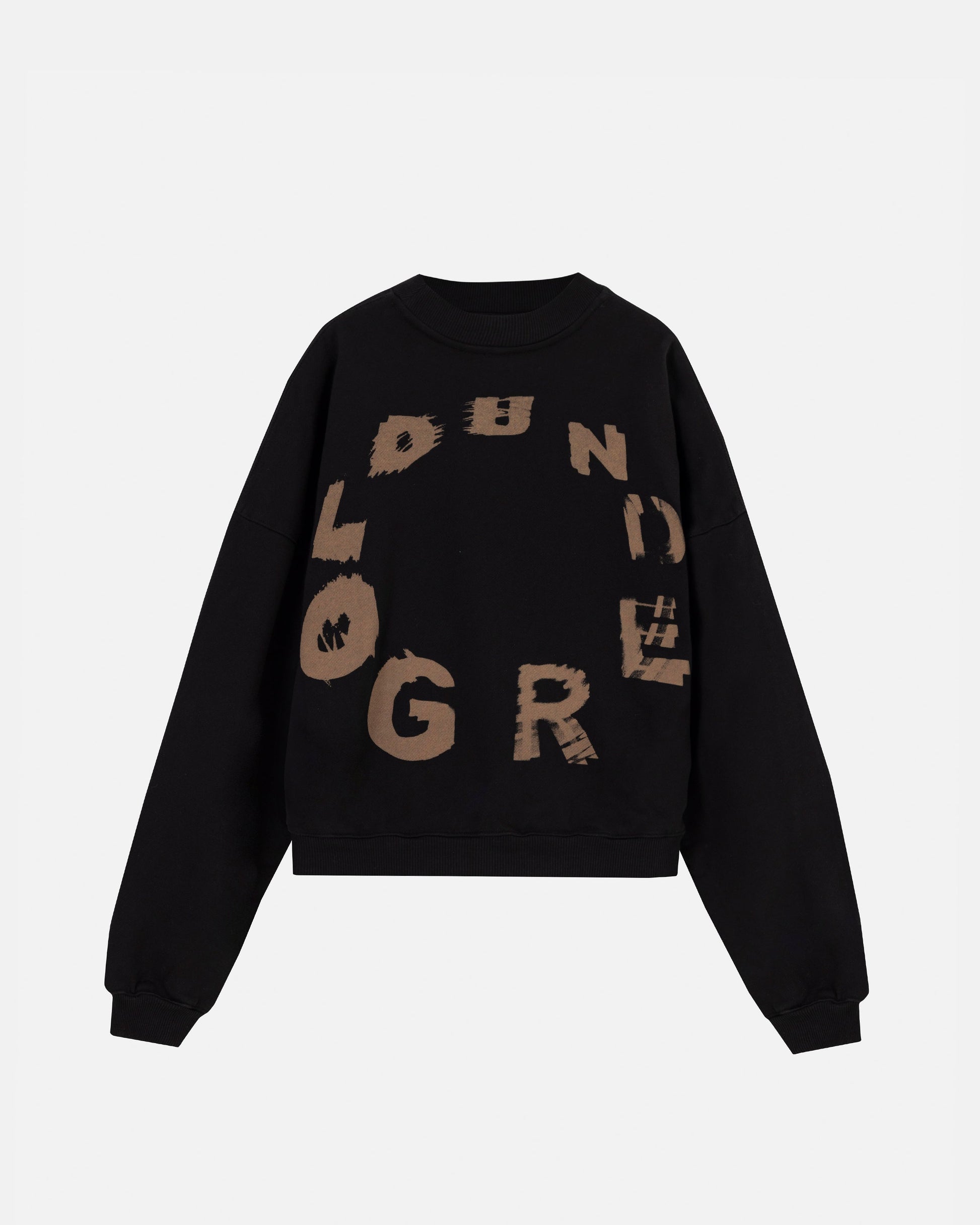 Hoodie Men Undergold Echoes Tremor Crewneck Boxy Fit Black Hoodie