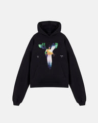 Hoodie Men Undergold Capsule Angel Boxy Fit Black Hoodie