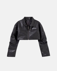 Basics Undergold Design Studio Cropped Leather Jacket Black Chaqueta