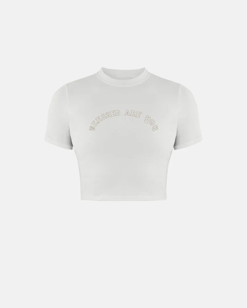 Baby Tee Women Undergold Capsule Blessed Are You Crop Top