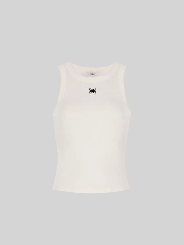 CELĒIT Rib Tank Top Ivory