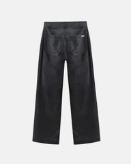 Jeans Women Undergold Capsule Pleather Wide Black Jeans