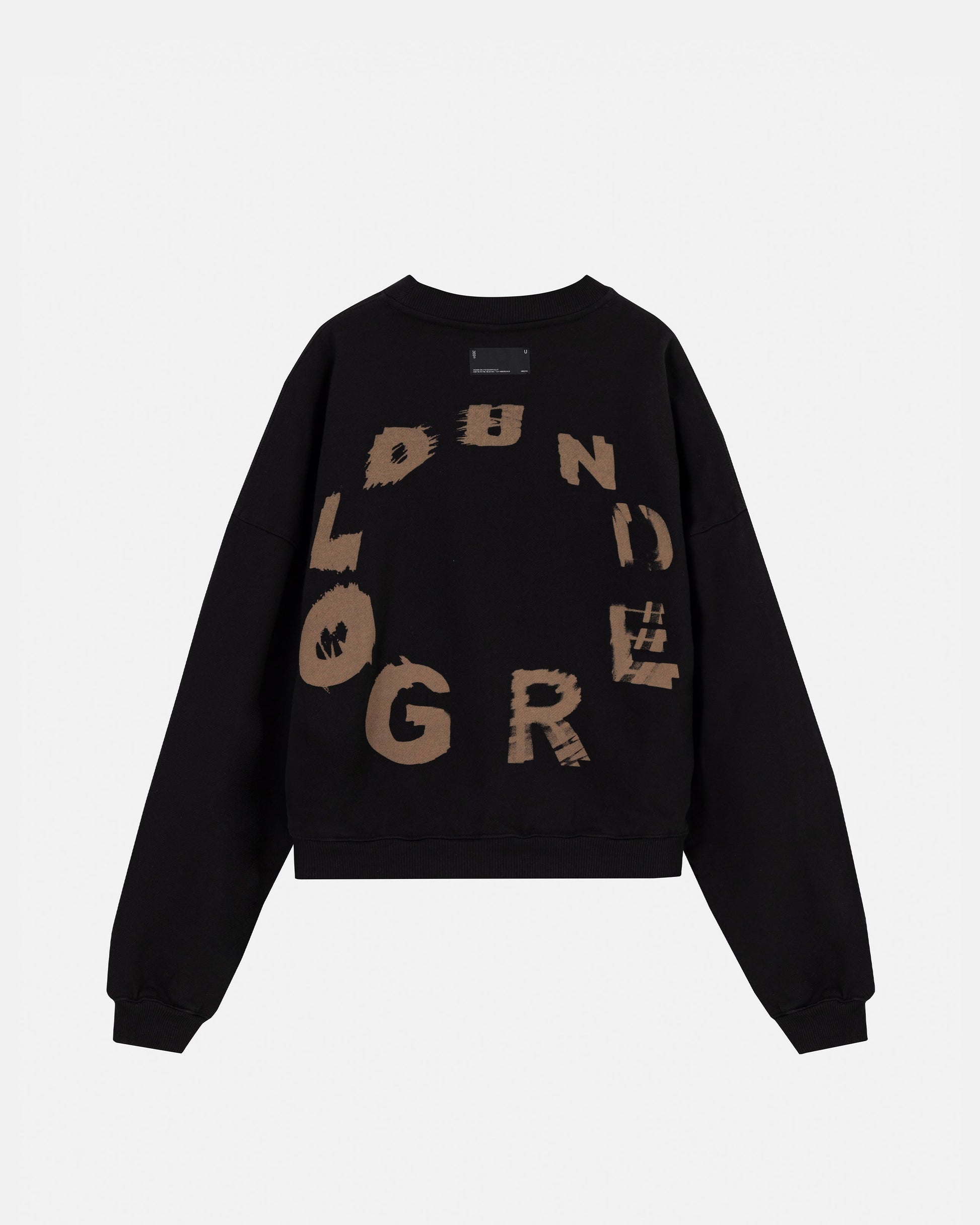 Hoodie Men Undergold Echoes Tremor Crewneck Boxy Fit Black Hoodie