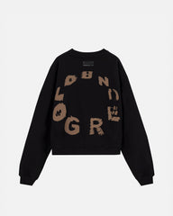 Hoodie Men Undergold Echoes Tremor Crewneck Boxy Fit Black Hoodie