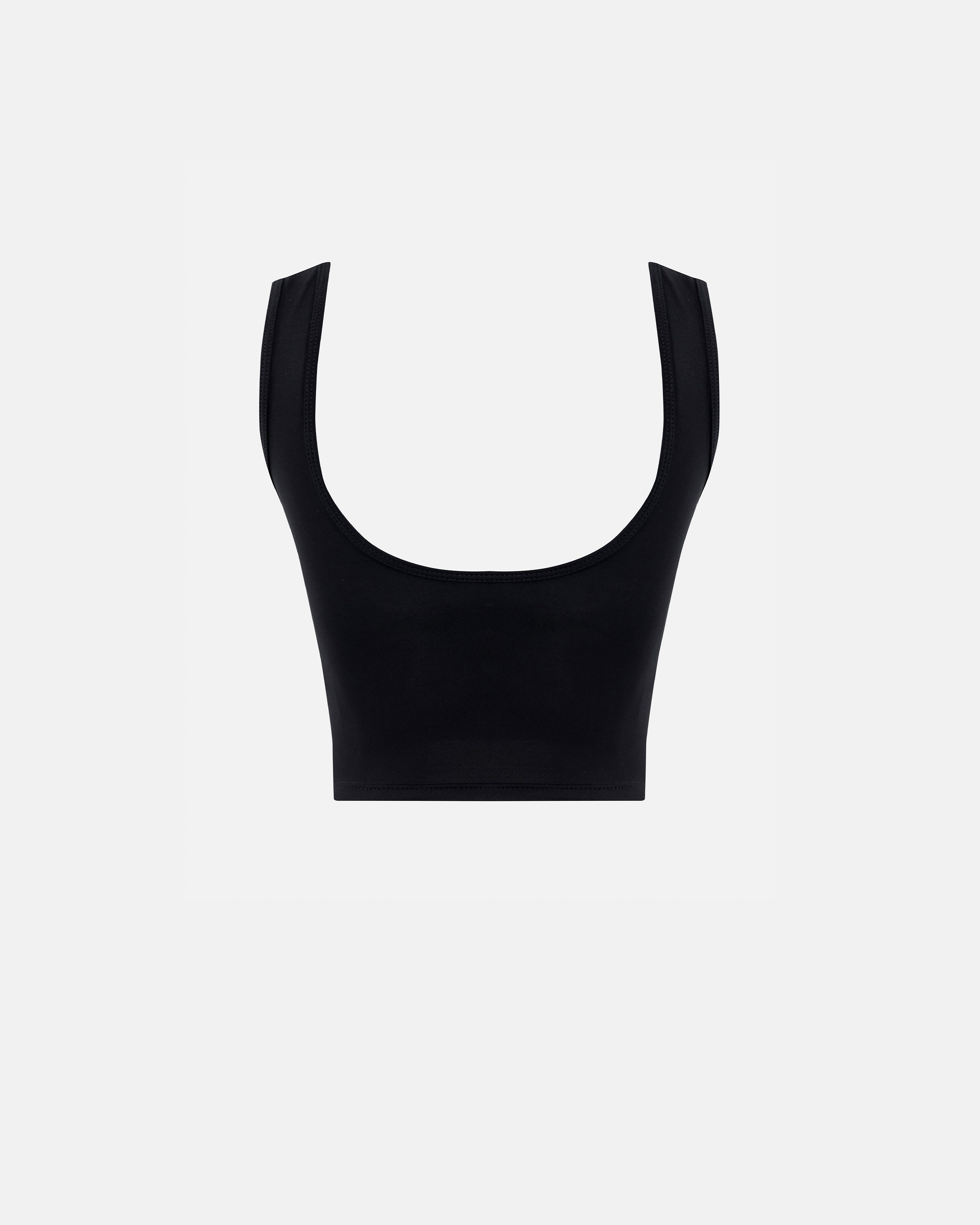 Basics Women Undergold Studio Cut Out Tank Top Black Crop Top