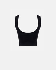 Basics Women Undergold Studio Cut Out Tank Top Black Crop Top