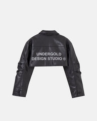 Basics Undergold Design Studio Cropped Leather Jacket Black Chaqueta