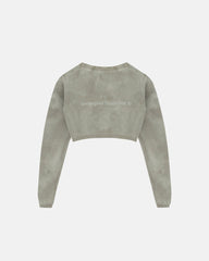 Hoodie Women Undergold Cardigan Studio Knitted Aged Green Hoodie Cropped