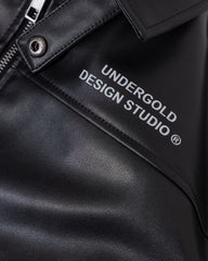 Basics Undergold Design Studio Cropped Leather Jacket Black Chaqueta
