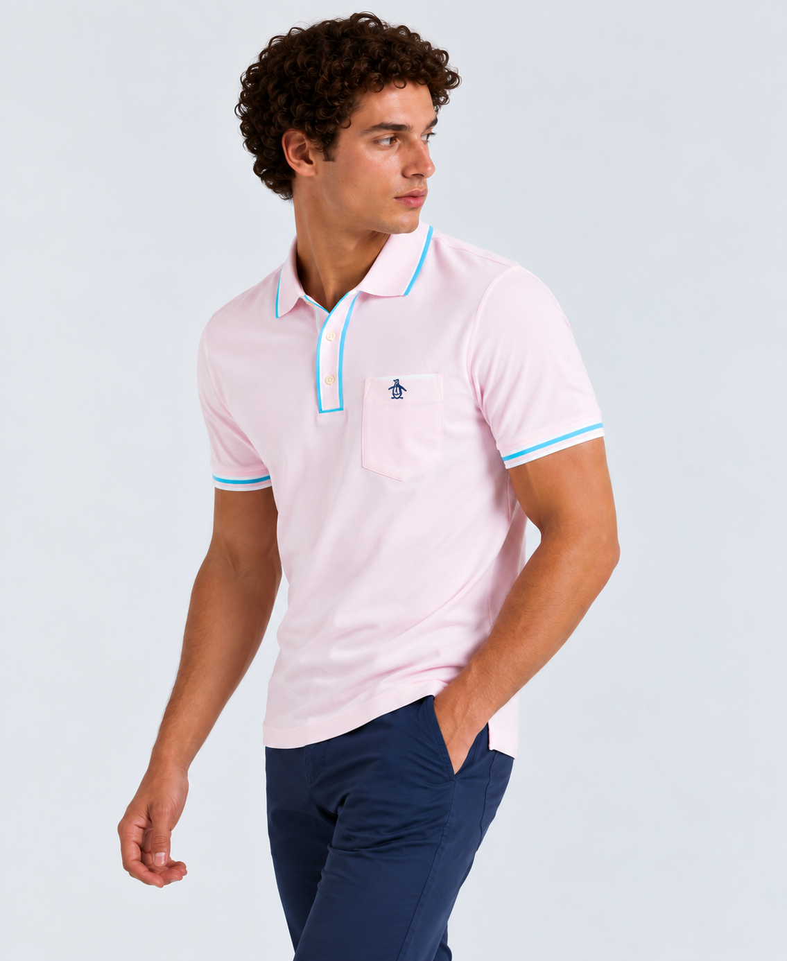 Polo Rosado Hombre Penguin
