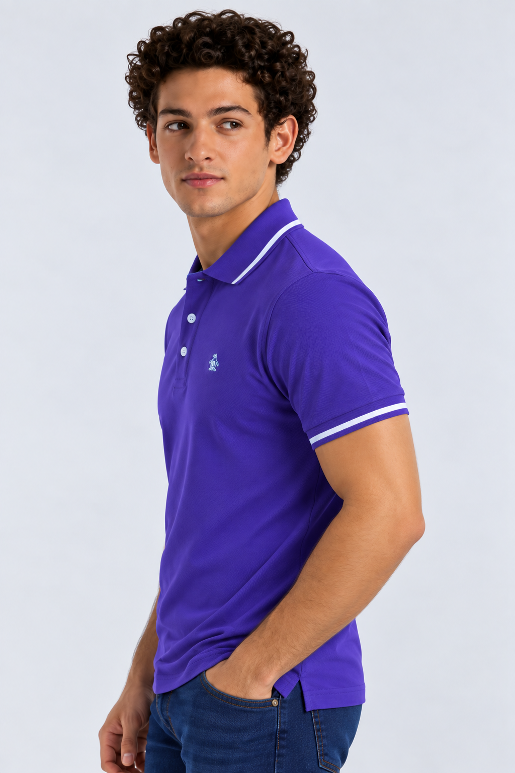 Polo Morado Hombre Penguin