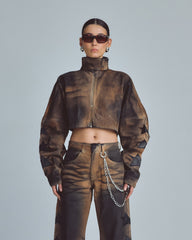 Jacket Undergold Stardust Stars Talla Neck Zip Up Chaqueta