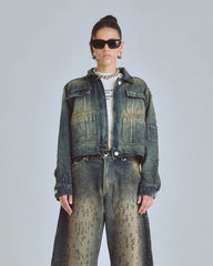 Jacket Women Undergold Agnus Ripped Dirty Blue Caqueta