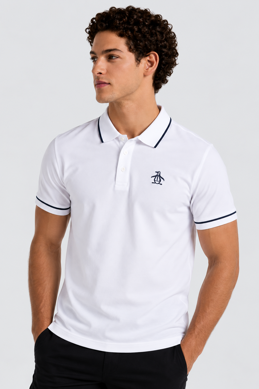 Polo Blanco Hombre Penguin