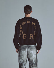 Hoodie Men Undergold Echoes Tremor Crewneck Boxy Fit Black Hoodie