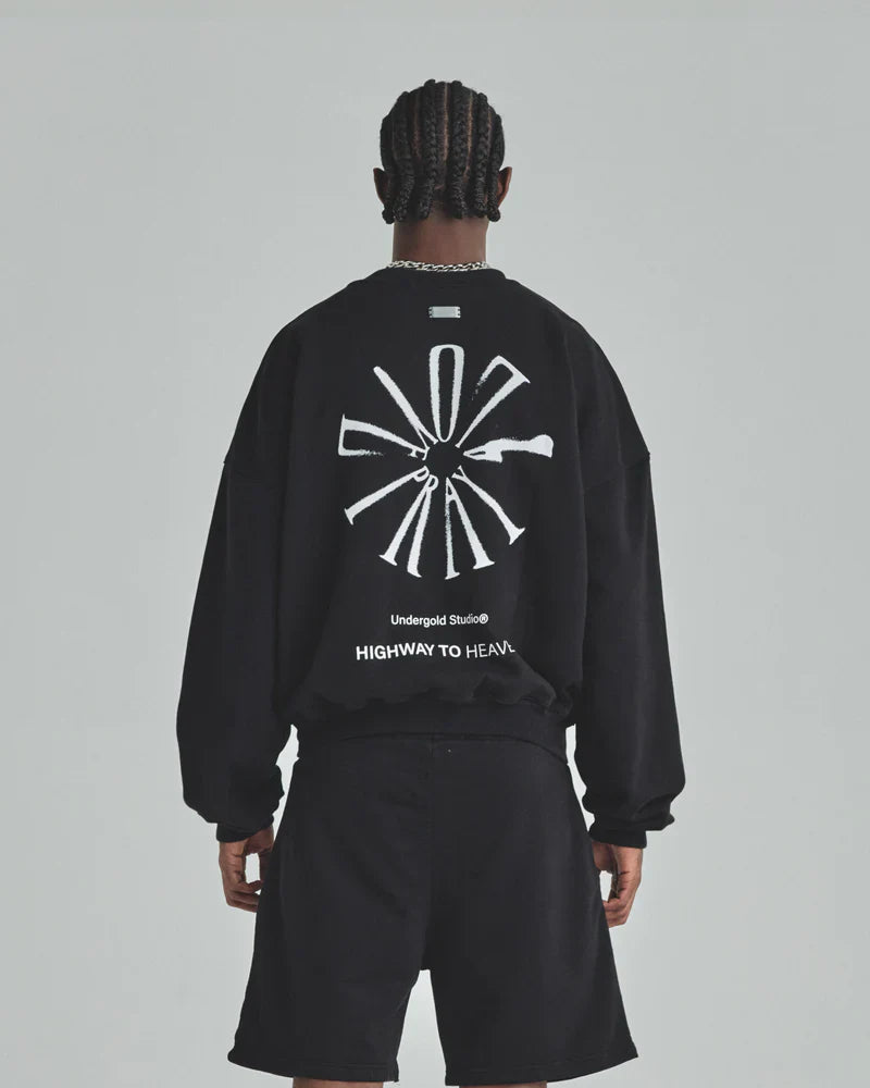 Hoodie Men Undergold Spring Pray 4 Love Boxy Fit Crewneck Hoodie