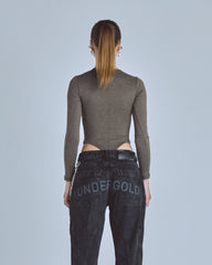 Bodysuit Women Undergold Basics Oval Braided Brown Body