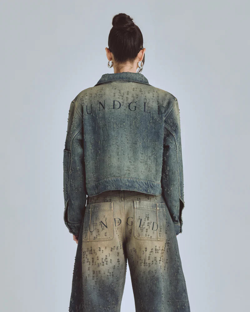 Jacket Women Undergold Agnus Ripped Dirty Blue Caqueta