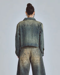 Jacket Women Undergold Agnus Ripped Dirty Blue Caqueta