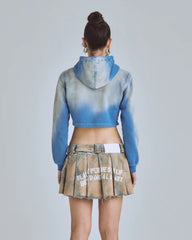 Hoodie Women Undergold Agnus Dei Future Heavens Storm Blue Hoodie Cropped