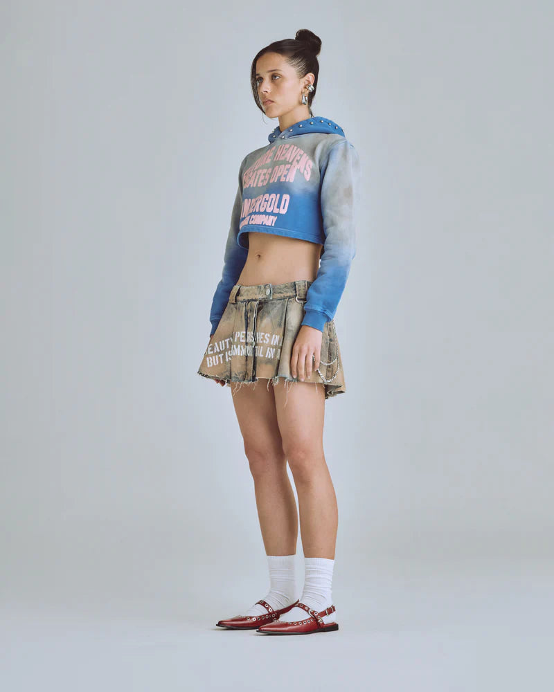 Hoodie Women Undergold Agnus Dei Future Heavens Storm Blue Hoodie Cropped