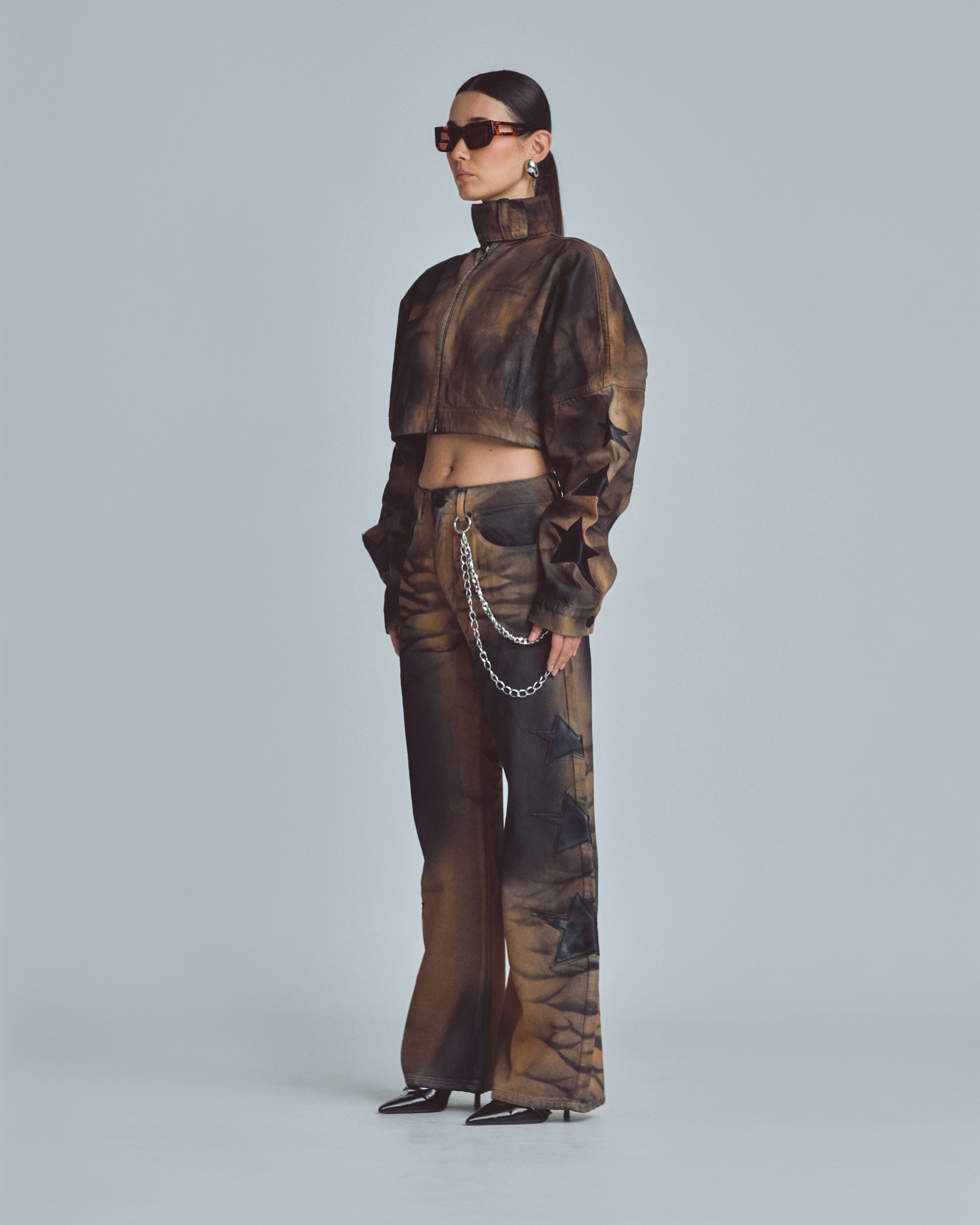 Jacket Undergold Stardust Stars Talla Neck Zip Up Chaqueta