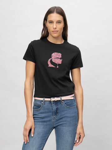 Camiseta Negra Mujer Karl Lagerfeld