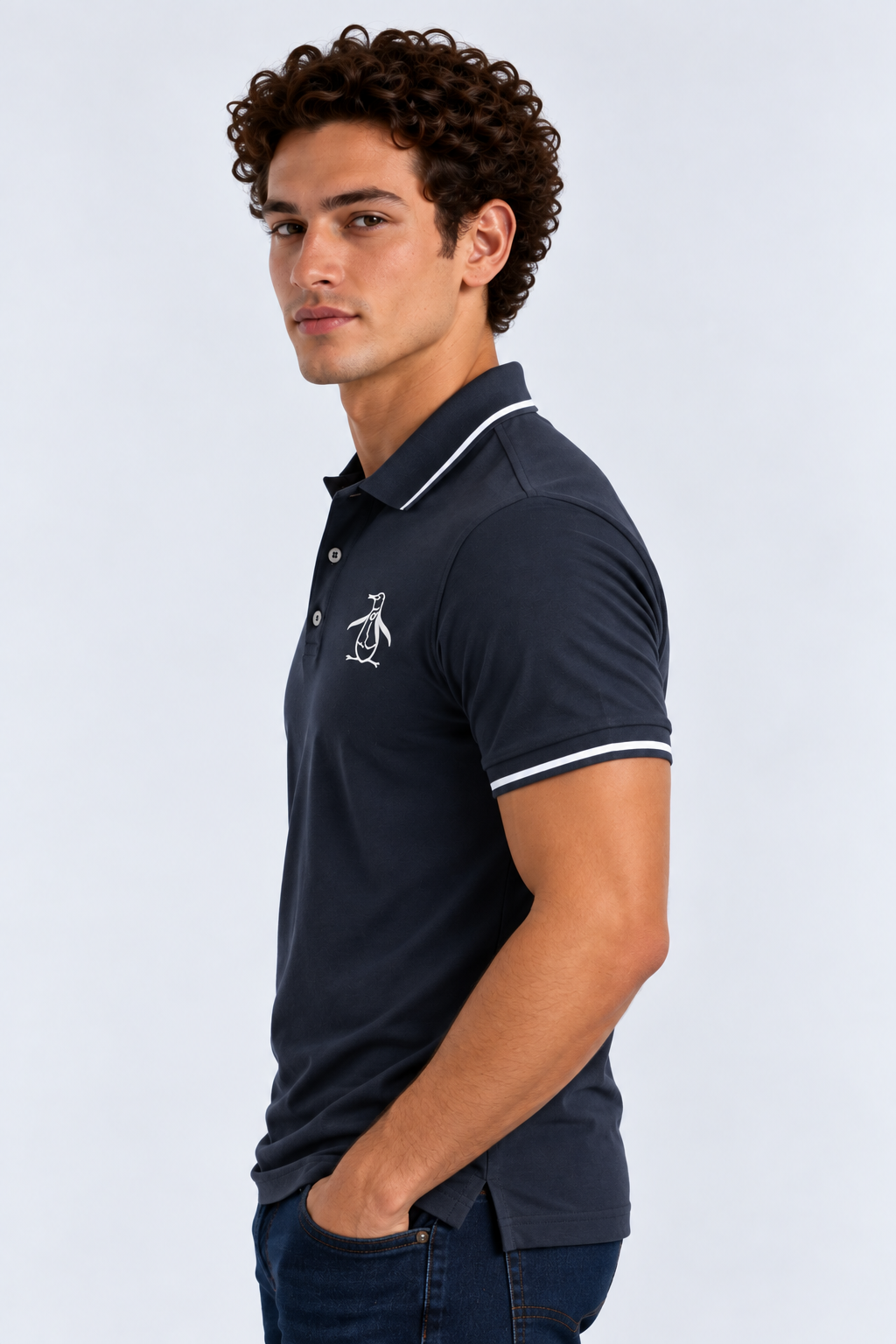 Polo Negro Hombre Penguin
