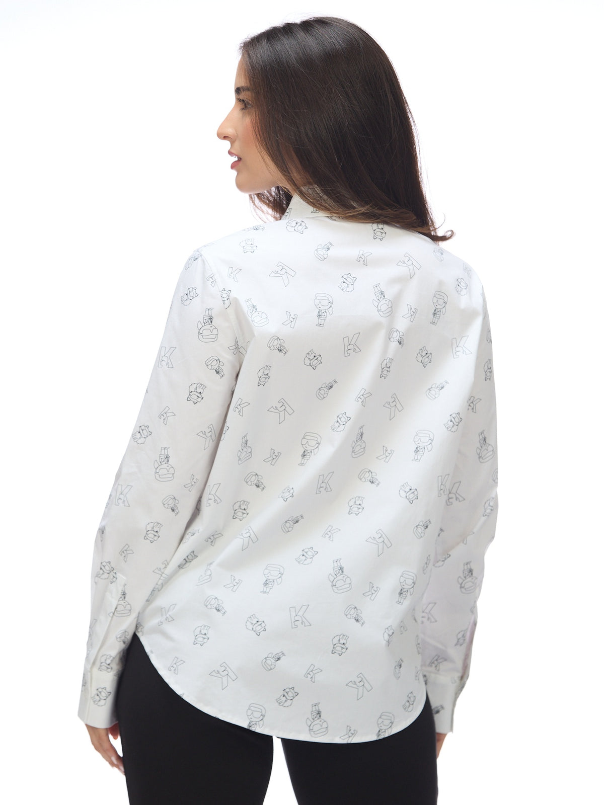 Camisa Mnaga Larga Blanca Mujer Karl Lagerfeld
