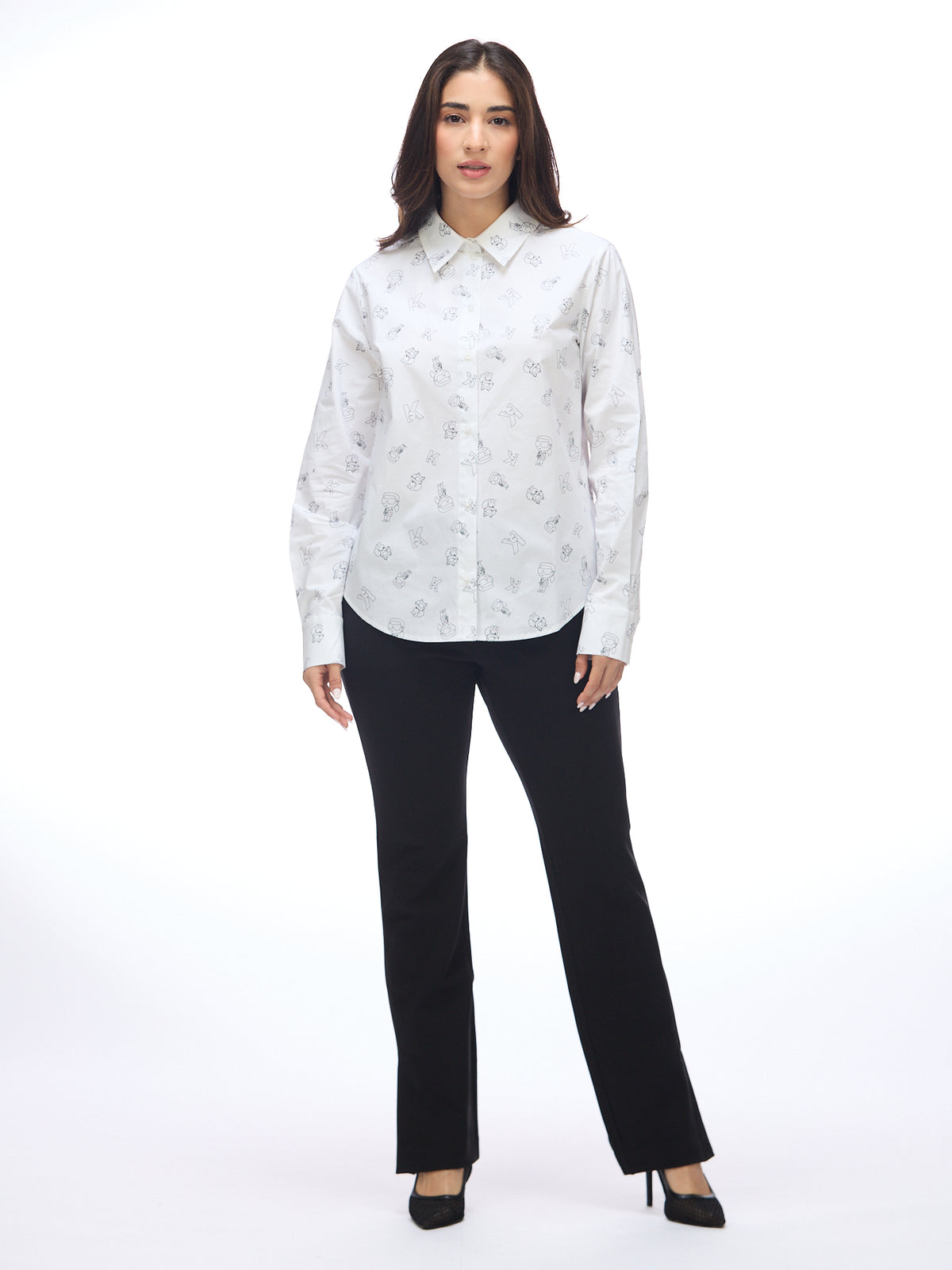 Camisa Mnaga Larga Blanca Mujer Karl Lagerfeld
