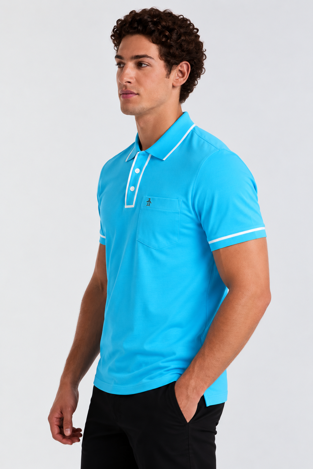 Polo Celeste Hombre Penguin