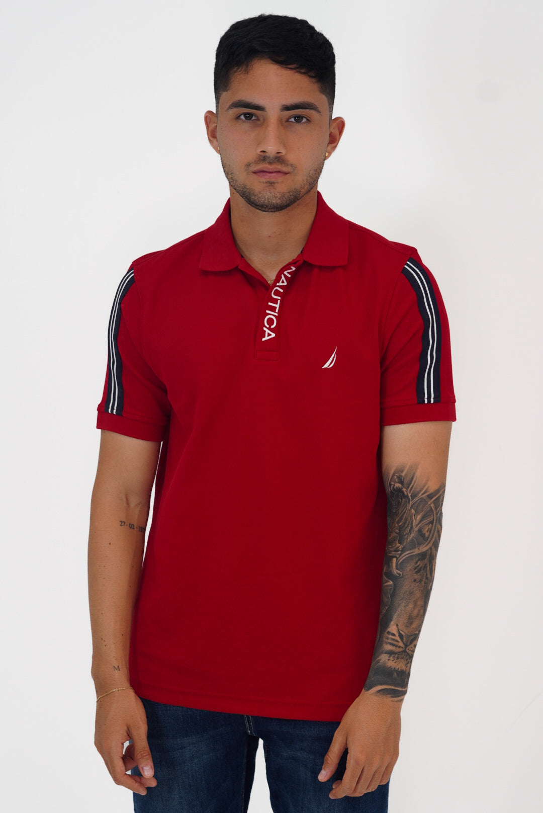 Polo Nautica Hombre Classic Fit Dark Red