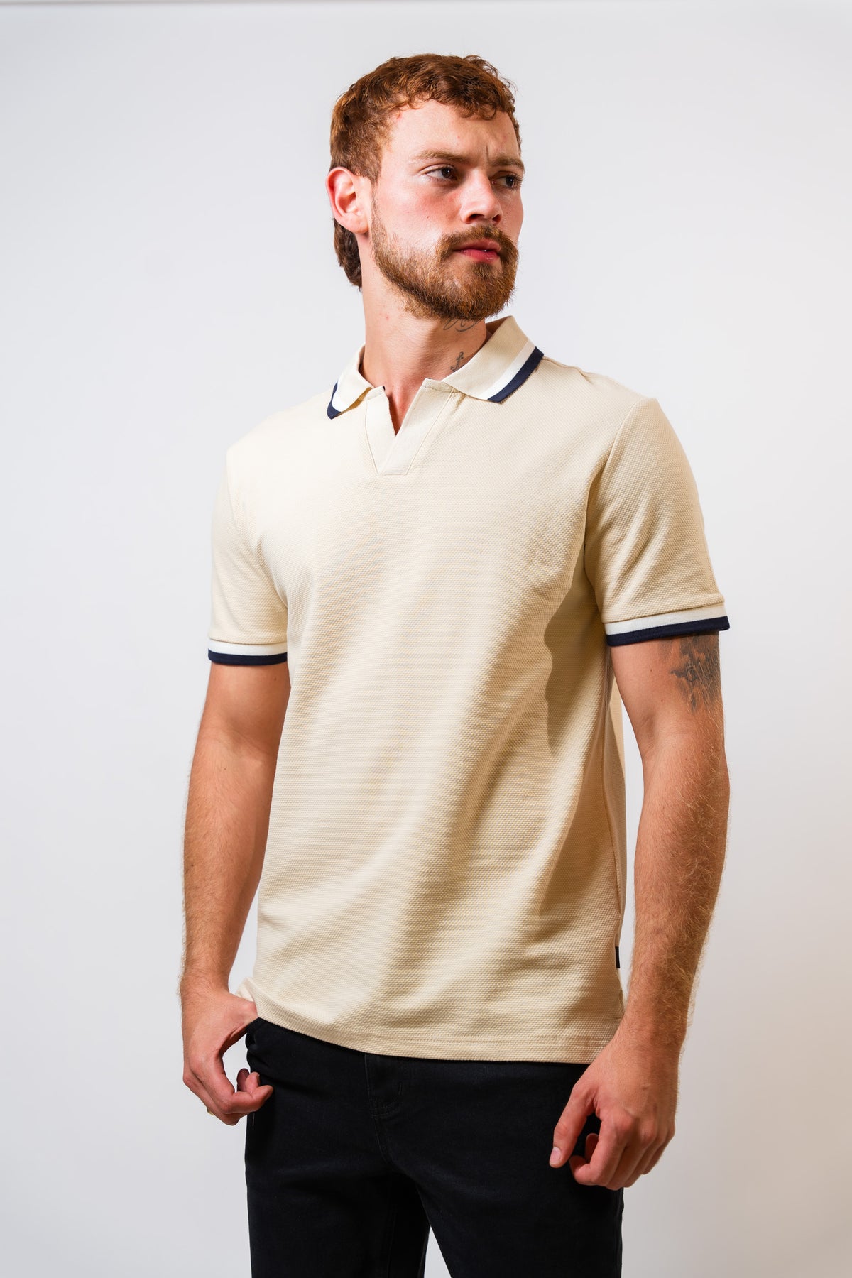 Polo Beige Hombre Carven