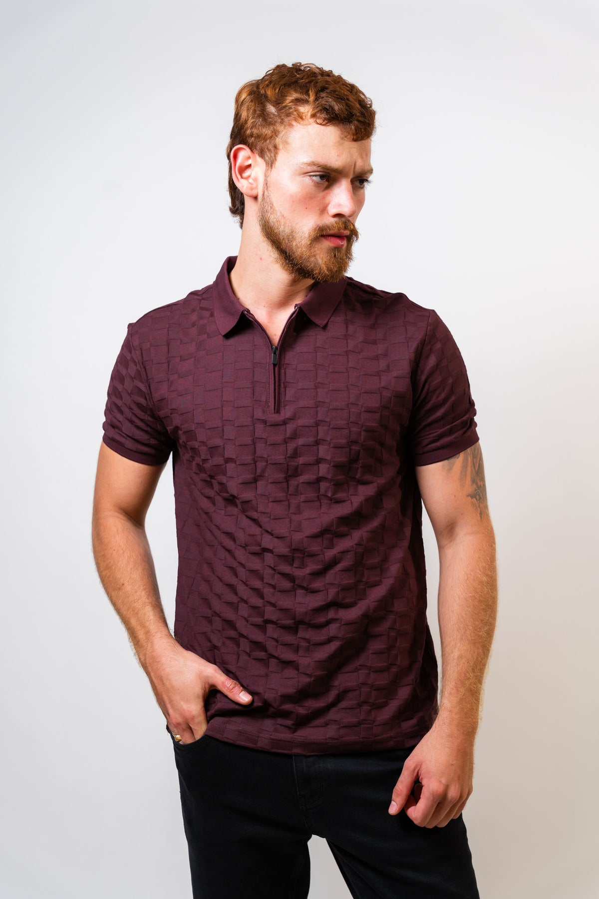 Polo VinoTinto Hombre Carven