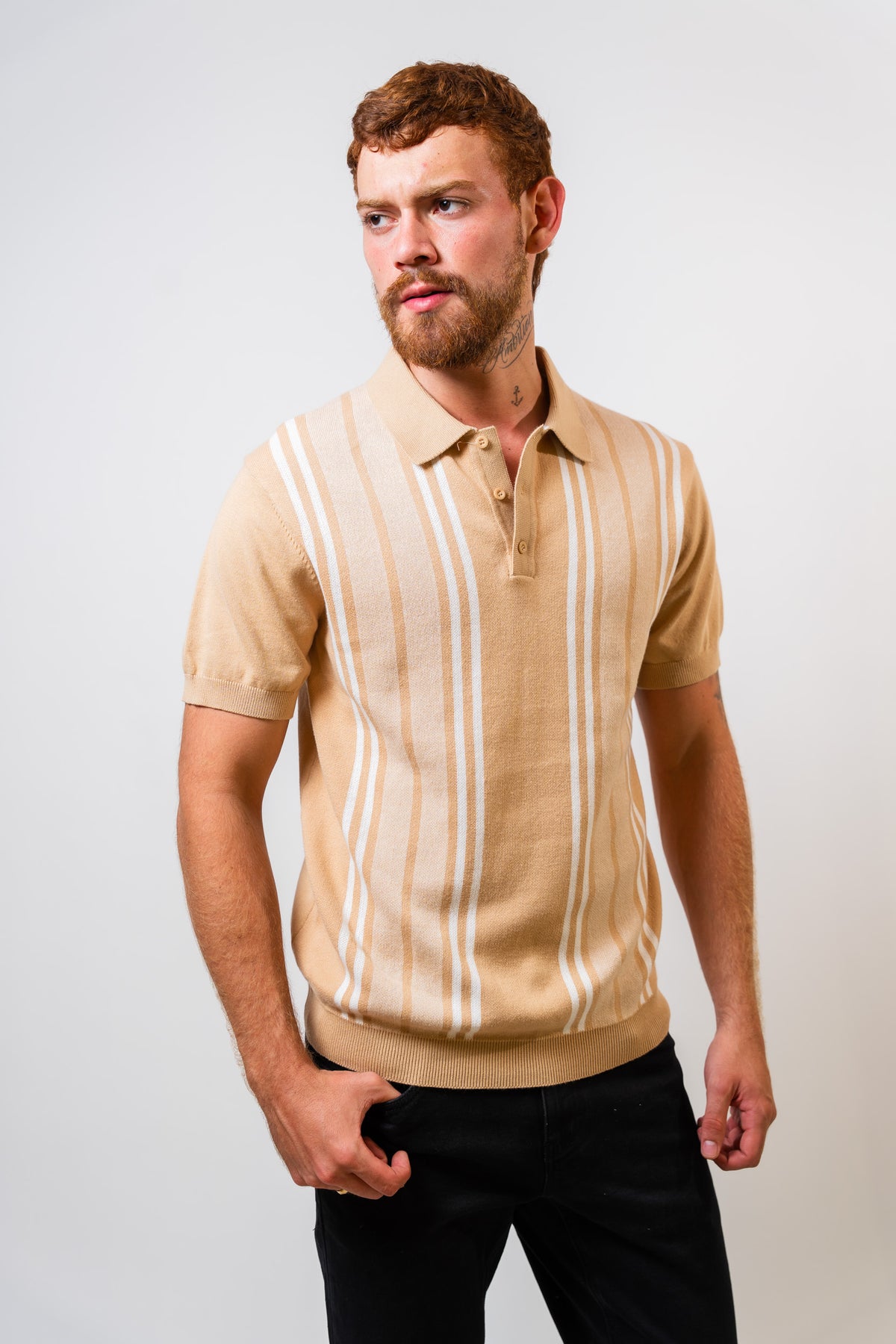 Polo Beige Hombre Carven