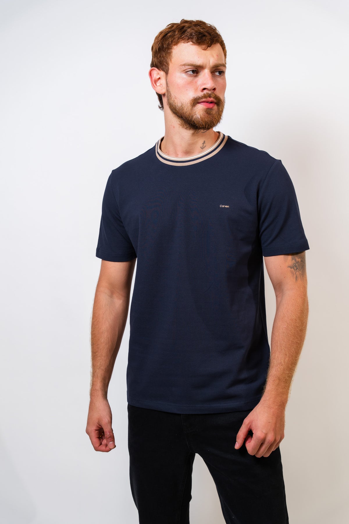 Camiseta Básica Azul Hombre Carven