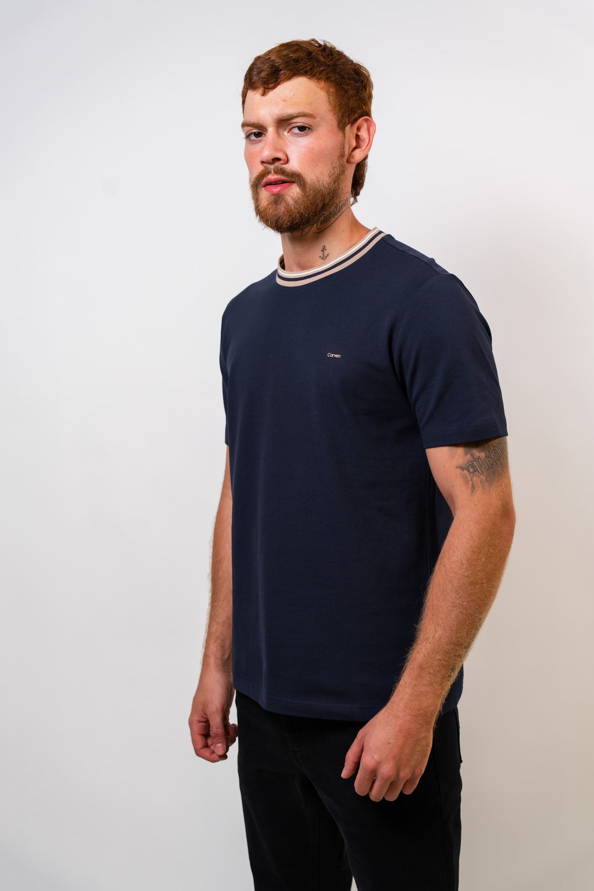 Camiseta Básica Azul Hombre Carven
