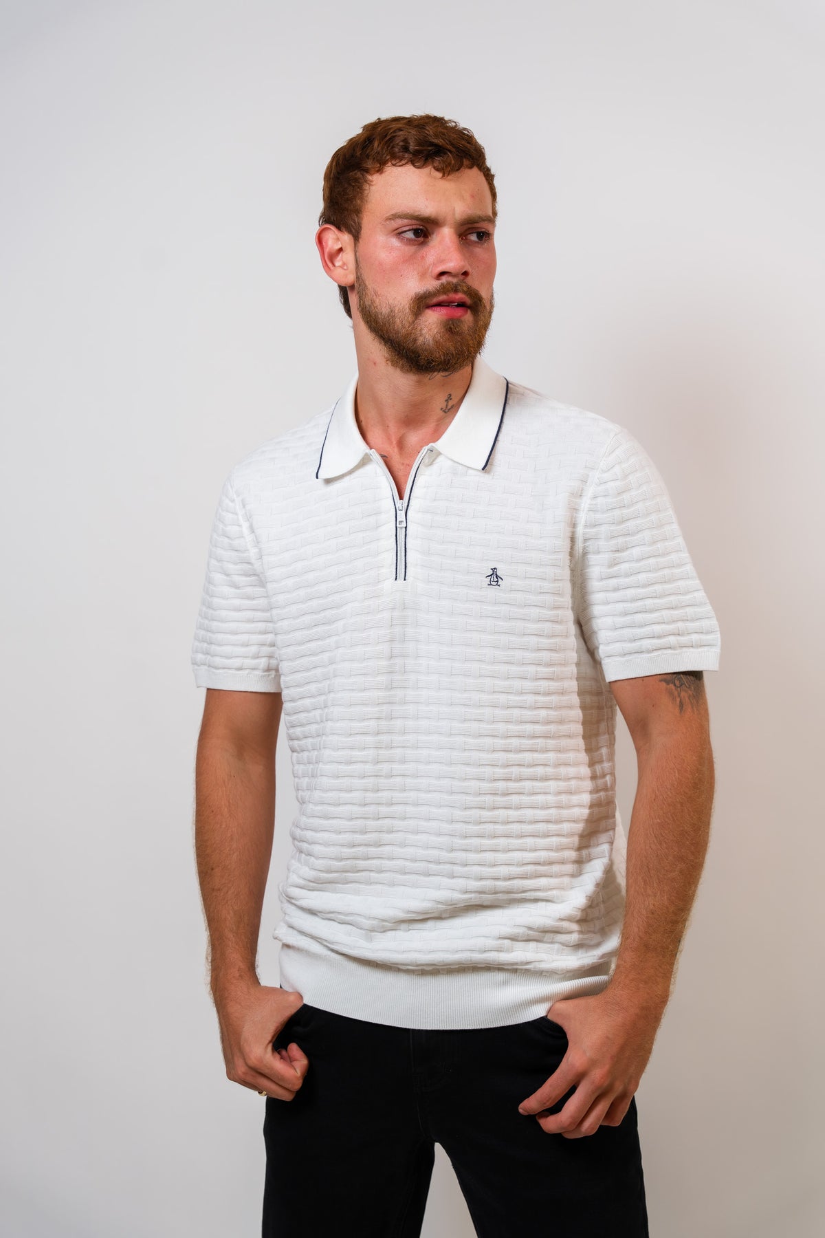 Polo Blanco Hombre Penguin