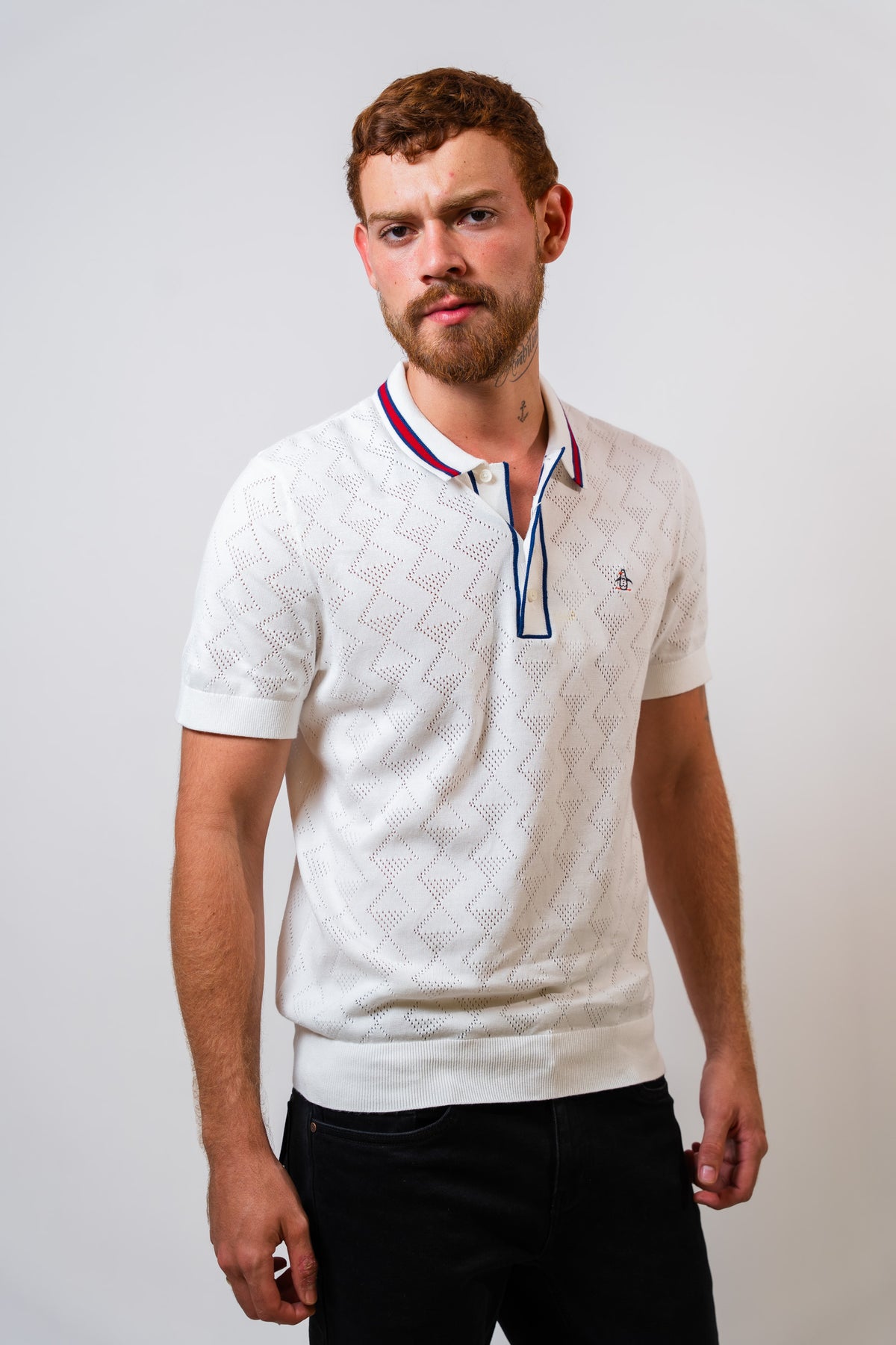 Polo Blanco Hombre Penguin