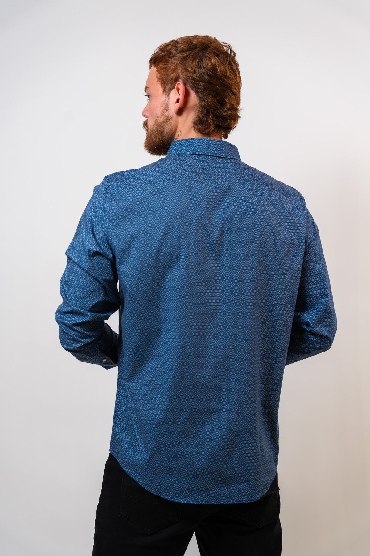 Camisa Azul Hombre Manga Larga Penguin