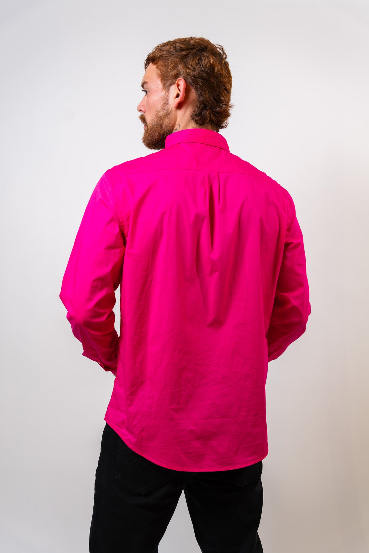 Camisa Fucsia Hombre Manga Larga Penguin