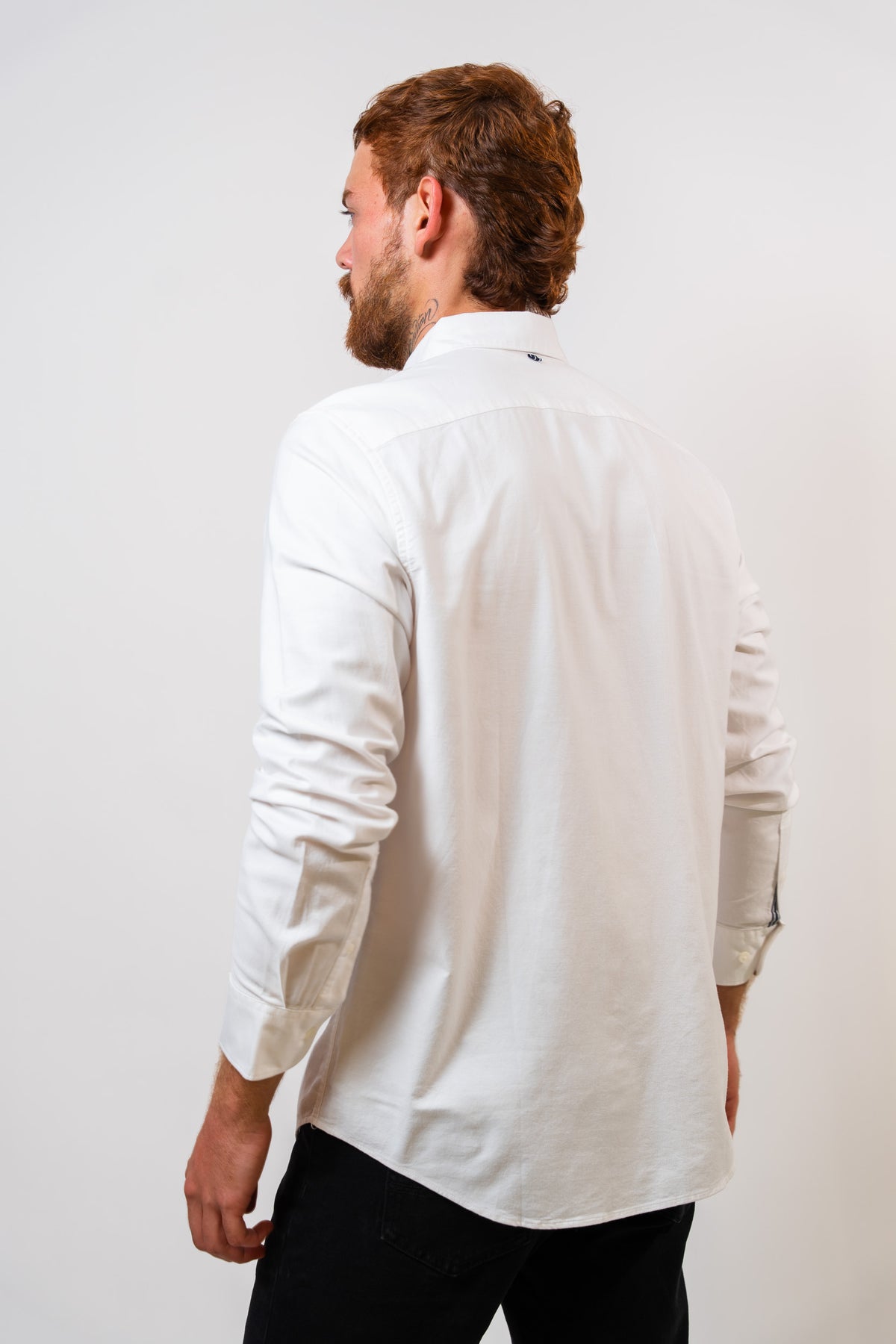Camisa Blanca Hombre Manga Larga Penguin